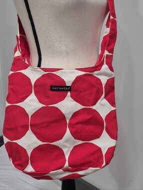Rare Marimekko Kivet Pattern Canvas Crossbody Tote Vintage